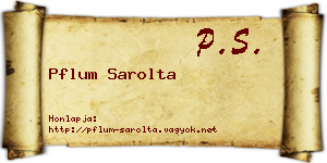 Pflum Sarolta névjegykártya